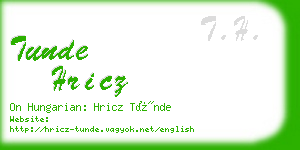 tunde hricz business card